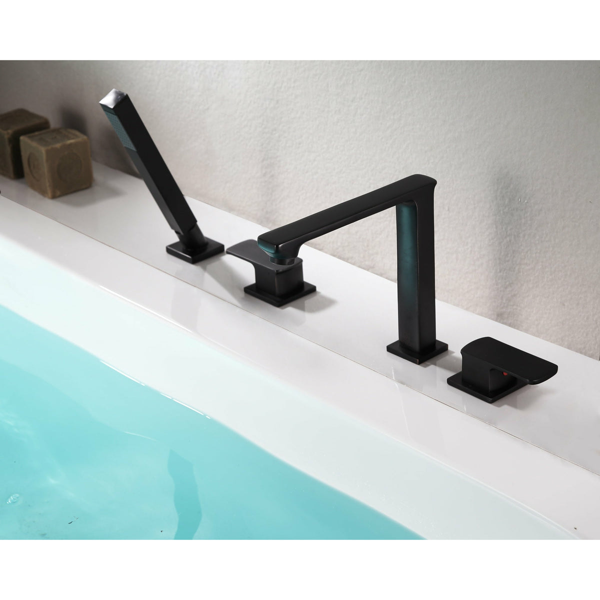 Anzzi Shore 3-Handle Deck-Mount Roman Tub Faucet with Handheld Sprayer - Oil Rubbed Bronze Finish - Roman Tub Faucet Handle - Extendable Handheld Sprayer - FR-AZ102 - Lifestyle - Vital Hydrotherapy
