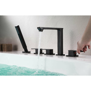 Anzzi Shore 3-Handle Deck-Mount Roman Tub Faucet with Handheld Sprayer - Oil Rubbed Bronze Finish - Roman Tub Faucet Handle - Extendable Handheld Sprayer - FR-AZ102 - Lifestyle - Vital Hydrotherapy