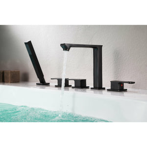 Anzzi Shore 3-Handle Deck-Mount Roman Tub Faucet with Handheld Sprayer - Oil Rubbed Bronze Finish - Roman Tub Faucet Handle - Extendable Handheld Sprayer - FR-AZ102 - Lifestyle - Vital Hydrotherapy