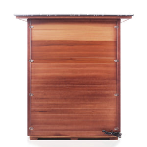 Enlighten Sauna InfraNature Original Infrared Outdoor Canadian red cedar inside and out 4 person sauna back view