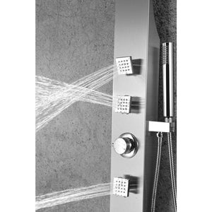 Anzzi Silent 40 in. Full Body Shower Panel with Heavy Rain Shower and Spray Wand in Brushed Steel SP-AZ8106 - Vital Hydrotherapy
