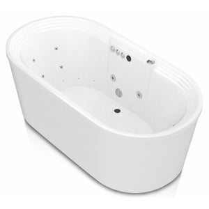 Anzzi Sofi 5.6 ft. Center Drain Whirlpool and Air Bath Tub in Glossy Ultra White Acrylic Finish With Polished Chrome Trim FT-AZ201 - Vital Hydrotherapy