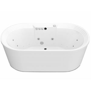 Anzzi Sofi 5.6 ft. Center Drain Whirlpool and Air Bath Tub in Glossy Ultra White Acrylic Finish With Polished Chrome Trim FT-AZ201 - Vital Hydrotherapy