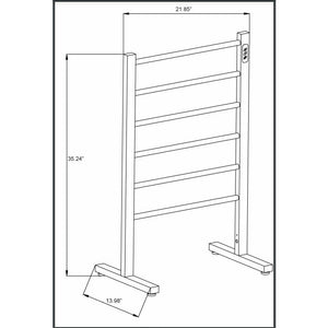 Anzzi Kiln Series 6-Bar Stainless Steel Floor Mounted Electric Towel Warmer Rack Specification Drawing - Vital Hydrotherapy