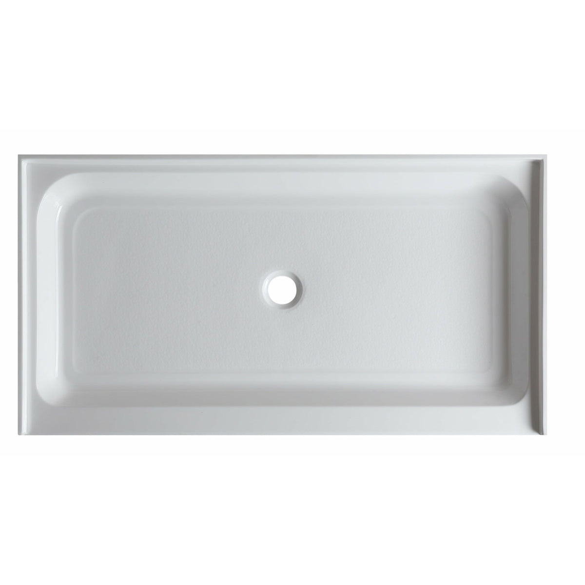 Anzzi Tier 32 x 60 in. Single Threshold Shower Base in Marine Grade Acrylic With Fiberglass Reinforcement in High Gloss White Finish - SB-AZ03 - Center Drain - Vital Hydrotherapy