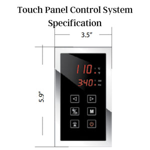 SteamSpa Touch Panel Control System STP - Specification Drawing - Vital Hydrotherapy
