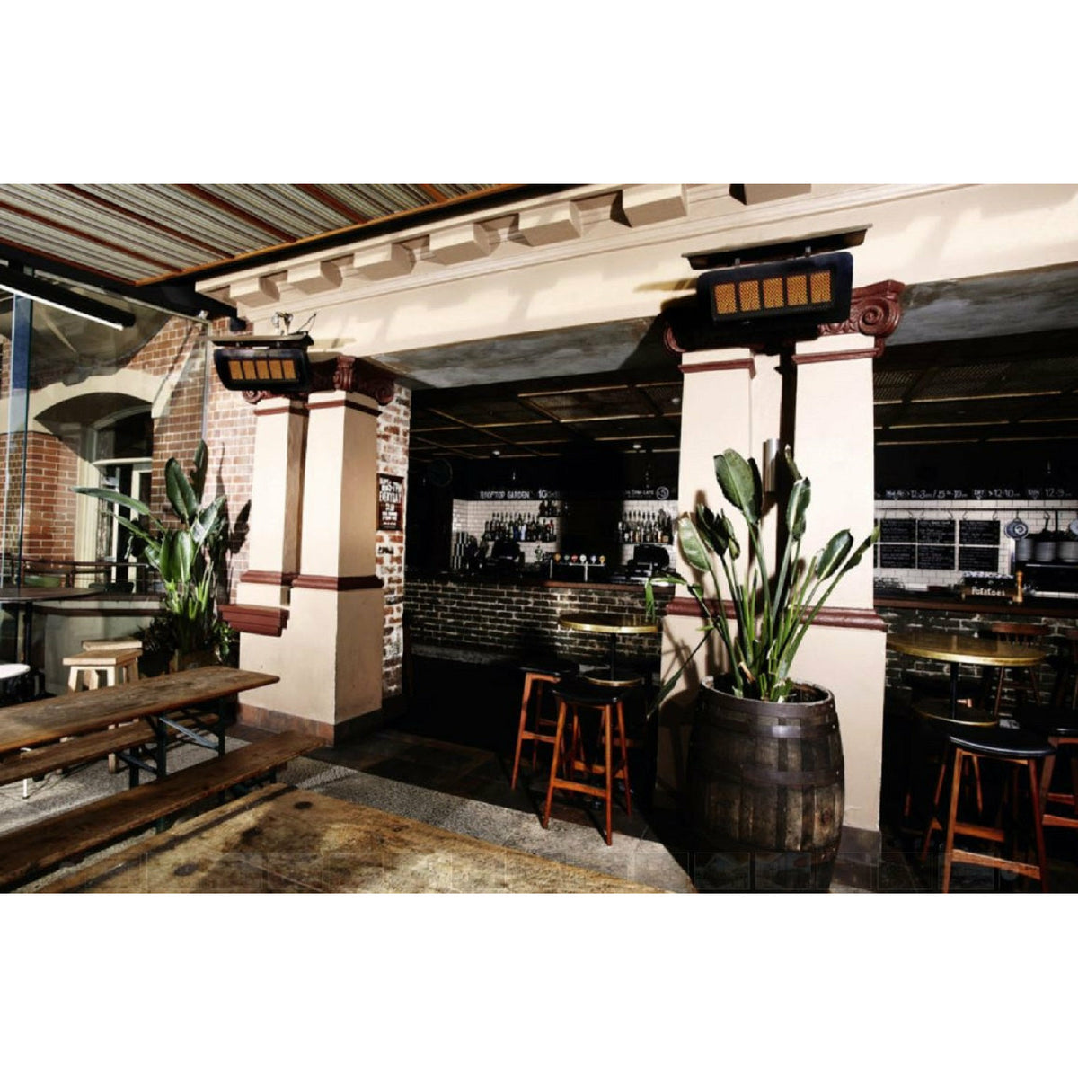 Tungsten 500 Smart-Heat Natural Gas Heater Stainless Steel wall mounted set outdoor