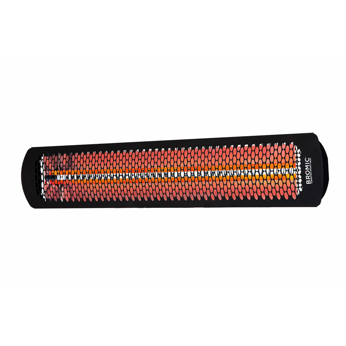 3000W Tungsten smart-heat electric patio heater in black stainless steel, black high temperature coating in white background