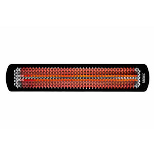 3000W Tungsten smart-heat electric patio heater in black stainless steel, black high temperature coating in white background