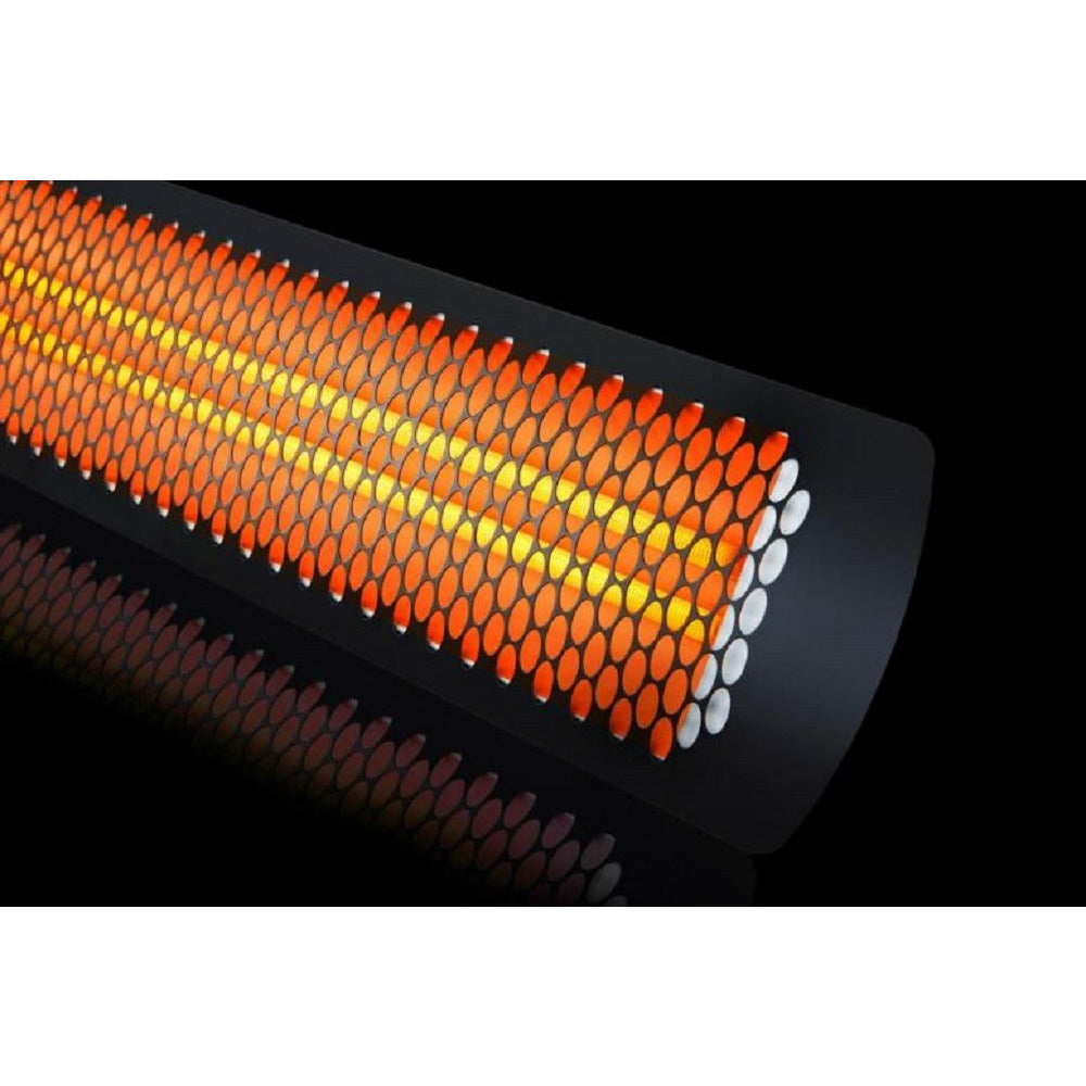 4000W Tungsten Smart-Heat Electric Patio Heater in Black Stainless Steel, Black High Temperature Coating close up view