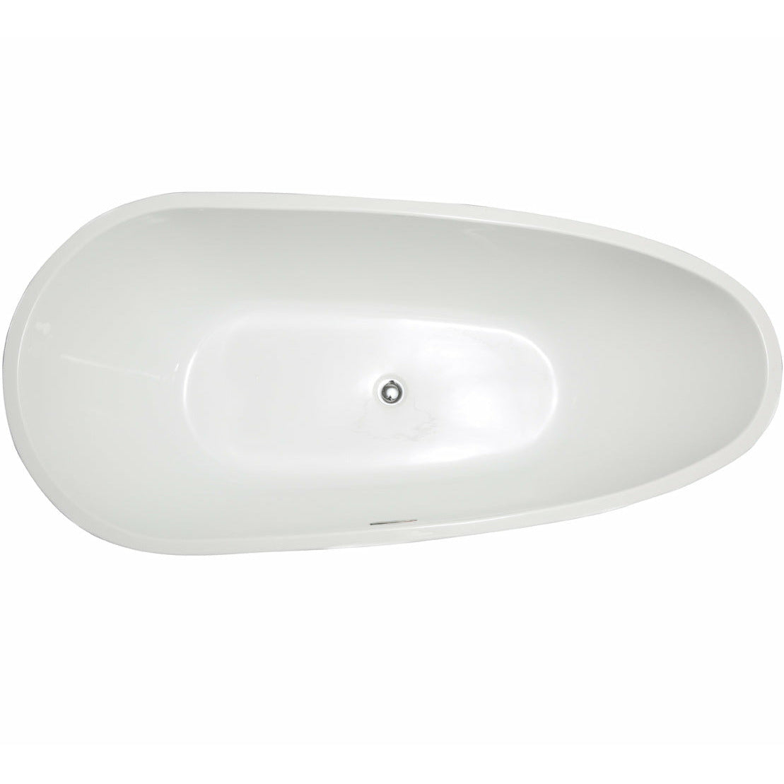 Legion Furniture 68" White Freestanding Soaking Tub - Acrylic - Soft Curves - Egg-Shape - Not Included: Faucet - Top view - WE6515 - Vital Hydrotherapy