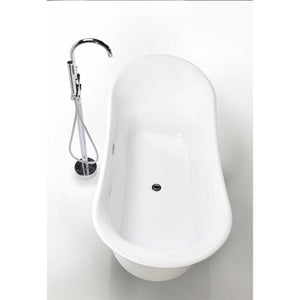 Legion Furniture WE6805 67" White Acrylic Double Slipper Freestanding Bathtub - Soft Curves - With Overflow - Open/Close Drain - Not Included: Faucet - Top view - WE6805 - Vital Hydrotherapy