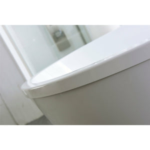 Legion Furniture 67.3" Double Ended Freestanding Soaking White Acrylic Tub - Soft Curves - Edge - Vital Hydrotherapy