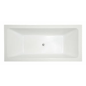 Legion Furniture WE6817 67" Double Ended White Freestanding Soaking Bathtub - Acrylic - with drain - Top view - WE6817 - Vital Hydrotherapy