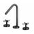 Whitehaus Metrohaus Lavatory Widespread Faucet with 45-Degree Swivel Spout and Pop-up Waste with Cross Handles WH832148-BN - Vital Hydrotherapy