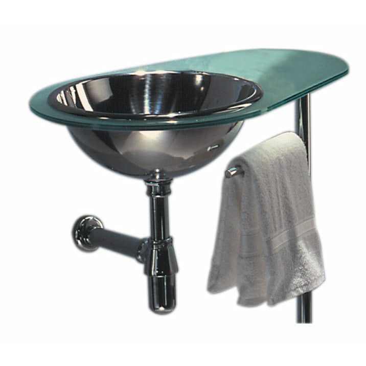 Whitehaus New Generation AQUA Laminated Matte Glass Counter Top with Polished Stainless Steel Drop-in Basin on Right Side WHAQUA-R - Vital Hydrotherapy