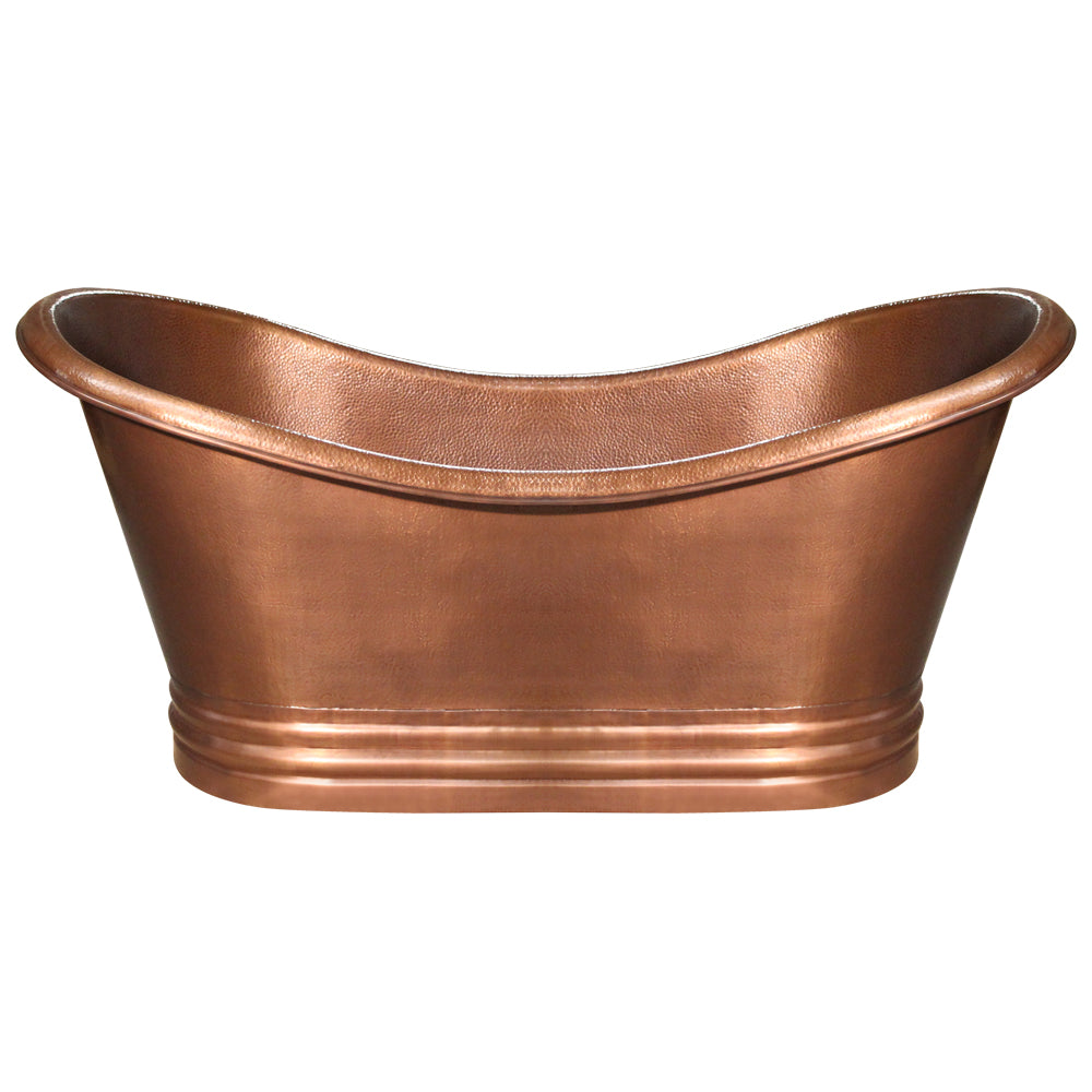 Whitehaus Bathhaus Copper Freestanding Handmade Double Ended Bathtub with Hammered Exterior, Lightly Hammered Interior and No Overflow WHCT-1001 - Vital Hydrotherapy