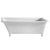 Whitehaus Bathhaus Rectangular Angled Back Freestanding Footed Lucite Acrylic Bathtub with a Chrome Mechanical Pop-up Waste and Right Center End Drain with an Internal Overflow WHSQ170BATH - Vital Hydrotherapy