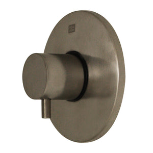 Whitehaus Luxe Brushed Nickel Round Volume Control with Short Lever Handle WHUS40078-BN - Vital Hydrotherapy