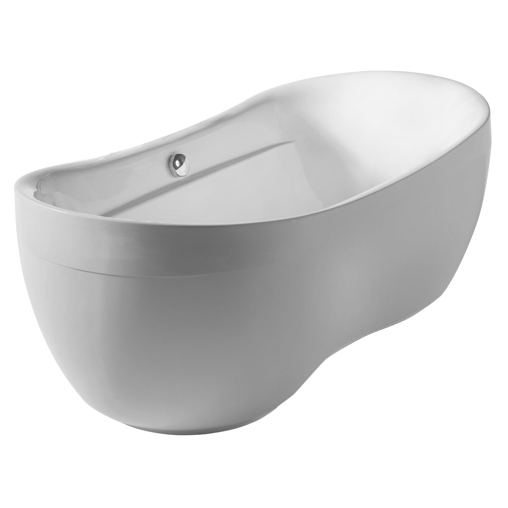Whitehaus Bathhaus Oval Double Ended Lucite Acrylic Freestanding Bathtub with Curved Rim and a Chrome Mechanical Pop-up Waste and Chrome Center Drain with Internal Overflow WHYB170BATH - Vital Hydrotherapy