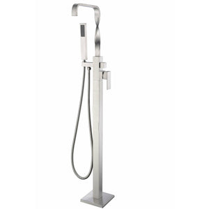 Yosemite Faucet with Hand Shower in Brushed Nickel FTAZ096 - Floor Mounted - Vital Hydrotherapy