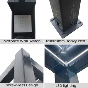 Motorize wall switch, 120x120mm Heavy post, Screw-less design, LED Lighting - Vital Hydrotherapy