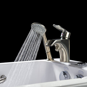 Fast fill faucet and Pull out hand shower brushed nickel deck mounted