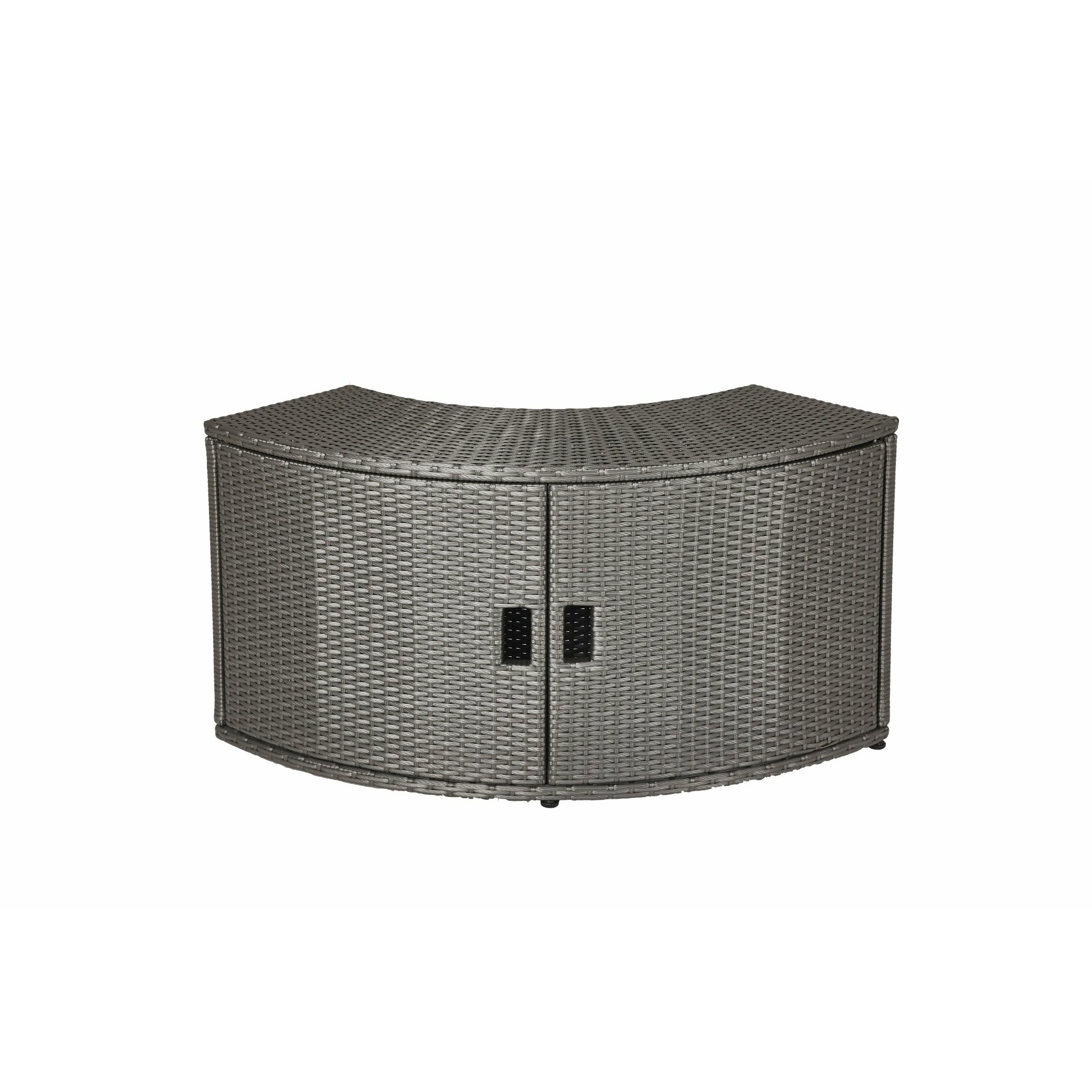 MSpa Wicker Cabinet Storage Unit for Square Spa - cool grey color in a white background