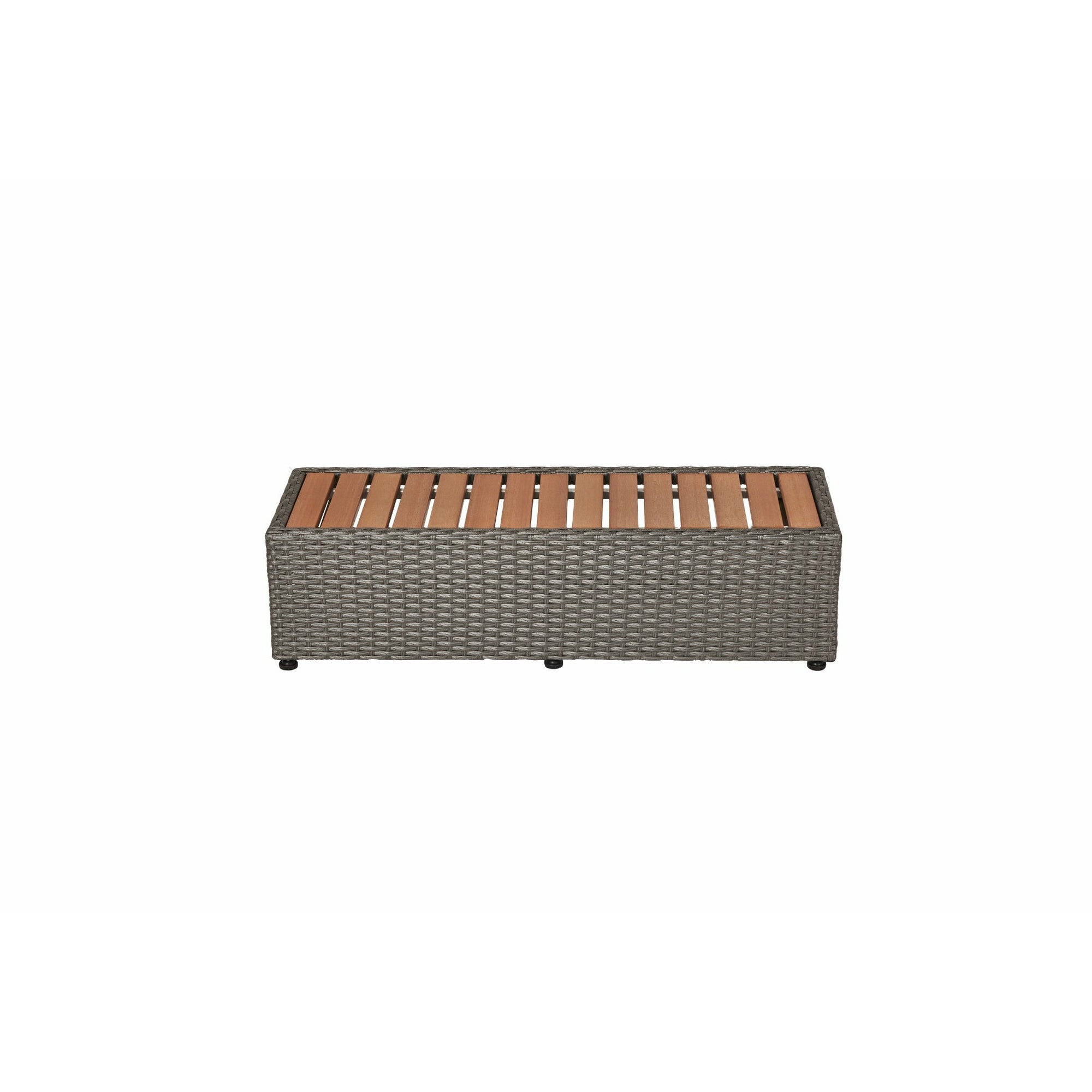 MSpa Wicker Step for 6-person square spa - cool grey color in a white background